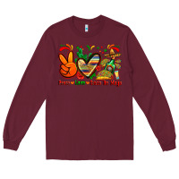 Burgundy peace love cinco de mayo Long Sleeve Tee - Zillion Design Studio