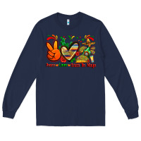 Navy peace love cinco de mayo Long Sleeve Tee - Zillion Design Studio