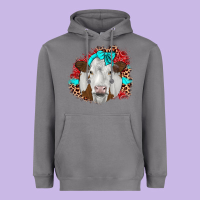 Ribbon Simmental Leopard Heavyweight Hoodie Designed By Jahusdesignshop