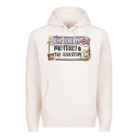 Pale Pink hello im mentally at the bookstore Premium Hoodie - MaliasSmallBusiness