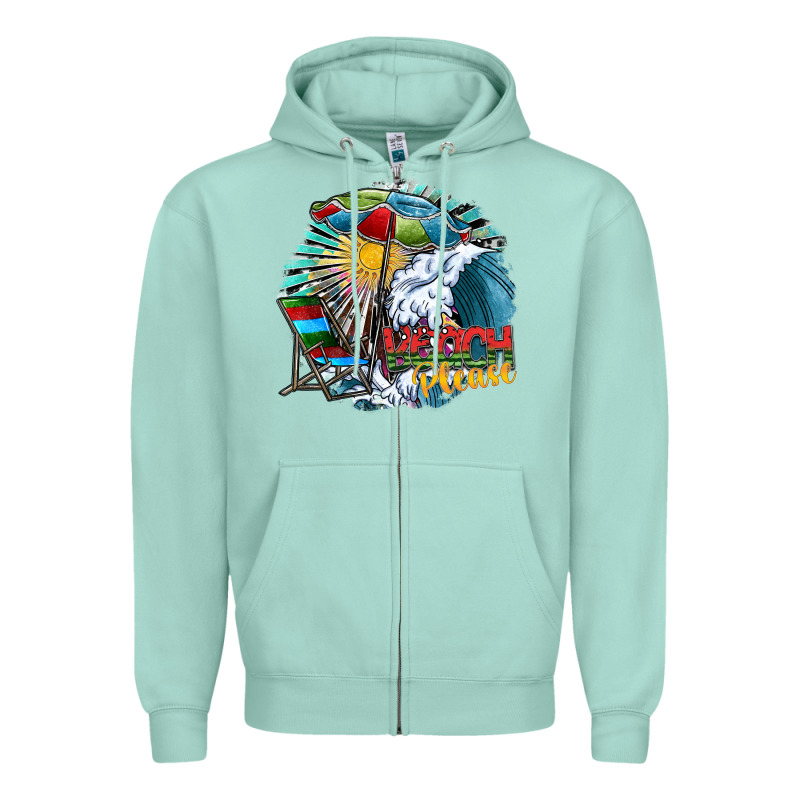 Beach Please Zipper Hoodie by SublimationCraftShop | Teevron