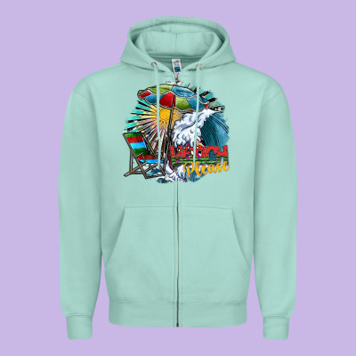 Beach Please Zipper Hoodie Designed By Sublimationcraftshop