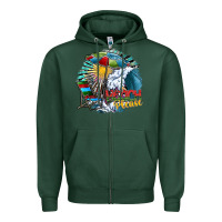 Sports Green beach please Zipper Hoodie - SublimationCraftShop