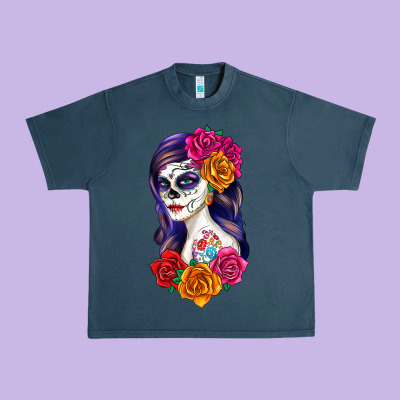 Sugar Skull Girl Urban Heavy Tee Designed By Ranaportraitstore