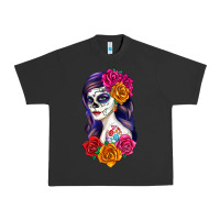 Pigment Black sugar skull girl Urban Heavy Tee - RanaPortraitStore