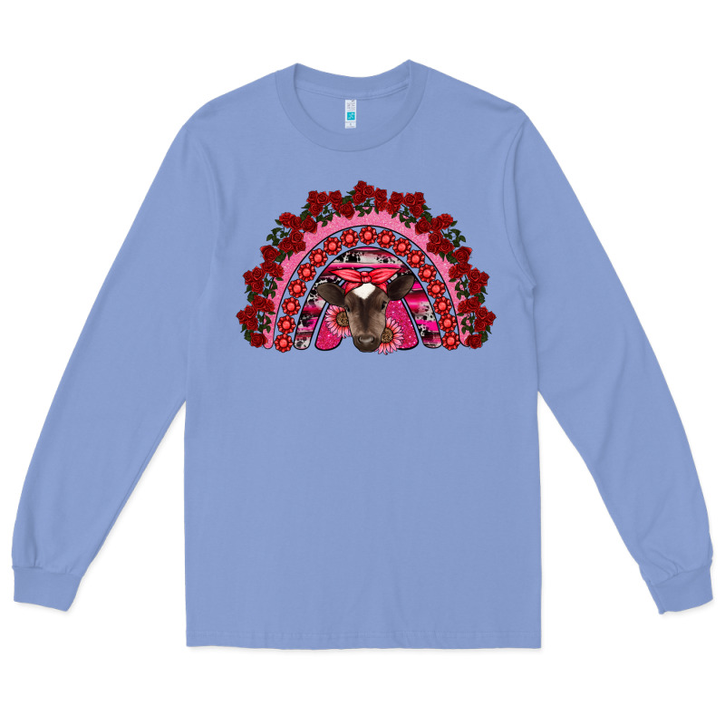 Valentine's Day Baby Cow Rainbow Long Sleeve Tee by RanaPortraitStore | Teevron