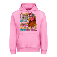 Fuchsia Pink i may look calm but in my head i pecked you three Urban Hoodie - NancyCooperArtShop