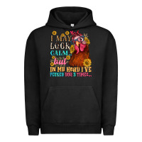 Pigment Black i may look calm but in my head i pecked you three Urban Hoodie - NancyCooperArtShop