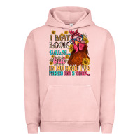 Pigment Salmon i may look calm but in my head i pecked you three Urban Hoodie - NancyCooperArtShop