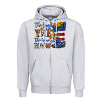 Heather Grey the land of the yee the home of the haw Zipper Hoodie - HRA Design Shop
