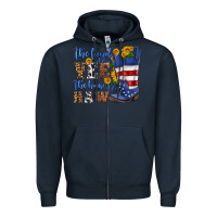 Navy the land of the yee the home of the haw Zipper Hoodie - HRA Design Shop