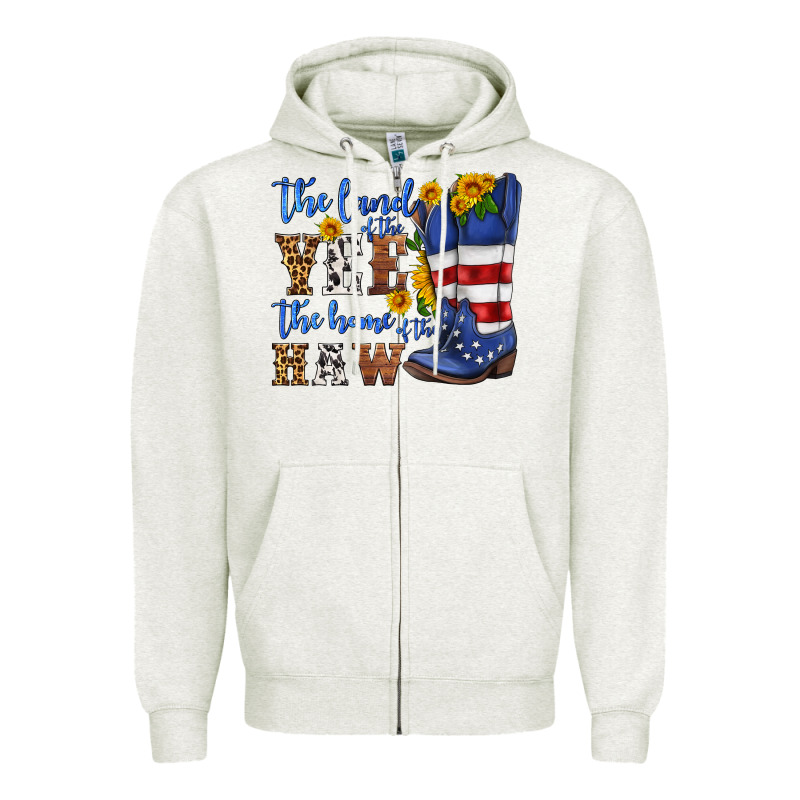 The Land Of The Yee The Home Of The Haw Zipper Hoodie by HRA Design Shop | Teevron