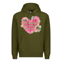 Army Green my valentine is my look boyfriend Premium Hoodie - MaliasSmallBusiness