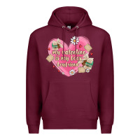 Burgundy my valentine is my look boyfriend Premium Hoodie - MaliasSmallBusiness
