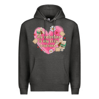Charcoal Heather my valentine is my look boyfriend Premium Hoodie - MaliasSmallBusiness