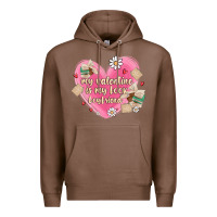 Chestnut my valentine is my look boyfriend Premium Hoodie - MaliasSmallBusiness