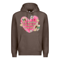 Coffee my valentine is my look boyfriend Premium Hoodie - MaliasSmallBusiness