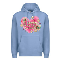 Colony Blue my valentine is my look boyfriend Premium Hoodie - MaliasSmallBusiness