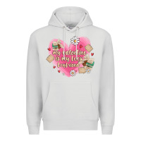 Dove Grey my valentine is my look boyfriend Premium Hoodie - MaliasSmallBusiness