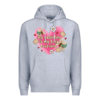 Heather Grey my valentine is my look boyfriend Premium Hoodie - MaliasSmallBusiness