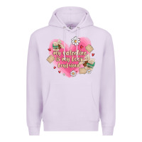 Lilac my valentine is my look boyfriend Premium Hoodie - MaliasSmallBusiness
