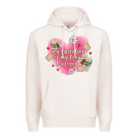 Pale Pink my valentine is my look boyfriend Premium Hoodie - MaliasSmallBusiness