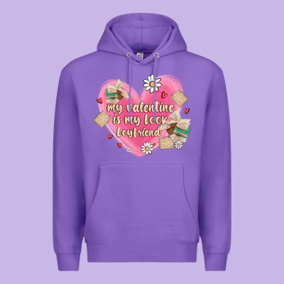 My Valentine Is My Look Boyfriend Premium Hoodie Designed By Maliassmallbusiness