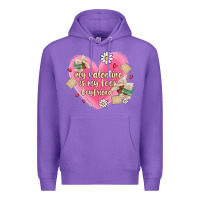 Purple my valentine is my look boyfriend Premium Hoodie - MaliasSmallBusiness