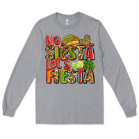 Heather Grey no siesta let's fiesta Long Sleeve Tee - Zillion Design Studio