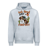 Heather Grey buck around and find out rodeo cowboy Urban Hoodie - MaliasSmallBusiness