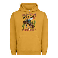 Pigment Peanut Butter buck around and find out rodeo cowboy Urban Hoodie - MaliasSmallBusiness