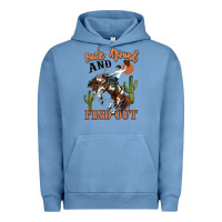 Pigment Pebble Blue buck around and find out rodeo cowboy Urban Hoodie - MaliasSmallBusiness