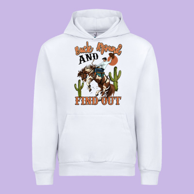 Buck Around And Find Out Rodeo Cowboy Urban Hoodie Designed By Maliassmallbusiness