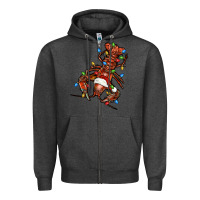 Charcoal Heather Christmas crawfish Zipper Hoodie - FaDigitalArtStudio