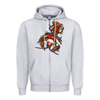 Heather Grey Christmas crawfish Zipper Hoodie - FaDigitalArtStudio