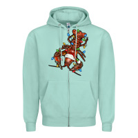 Seafoam Christmas crawfish Zipper Hoodie - FaDigitalArtStudio