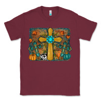 Burgundy fall cross Classic Tee - RanaPortraitStore