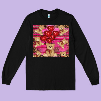 Valentine's Day Tedybear Tumbler Long Sleeve Tee Designed By Ranaportraitstore
