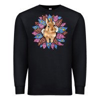Black easter leopard bunny sunflower Premium Sweatshirt - Artiststas