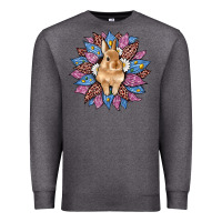 Charcoal Heather easter leopard bunny sunflower Premium Sweatshirt - Artiststas