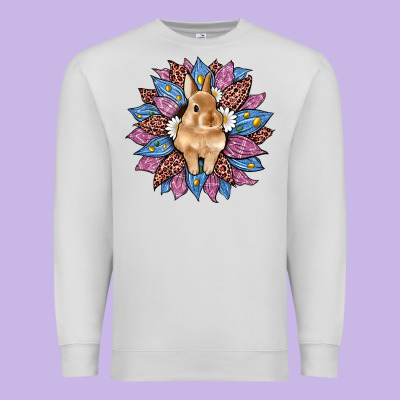 Easter Leopard Bunny Sunflower Premium Sweatshirt Designed By Artiststas
