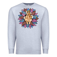 Heather Grey easter leopard bunny sunflower Premium Sweatshirt - Artiststas