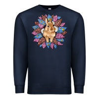 Navy easter leopard bunny sunflower Premium Sweatshirt - Artiststas
