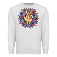 Oatmeal Heather easter leopard bunny sunflower Premium Sweatshirt - Artiststas