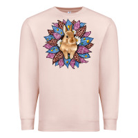 Pale Pink easter leopard bunny sunflower Premium Sweatshirt - Artiststas