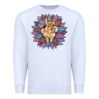 White easter leopard bunny sunflower Premium Sweatshirt - Artiststas