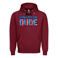 Burgundy All American dude Zipper Hoodie - Neo Western