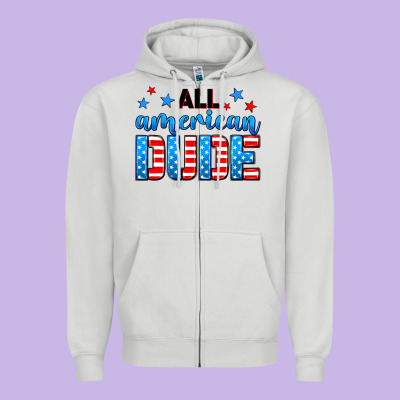All American Dude Zipper Hoodie Designed By Neo Western
