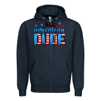 Navy All American dude Zipper Hoodie - Neo Western