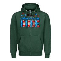 Sports Green All American dude Zipper Hoodie - Neo Western